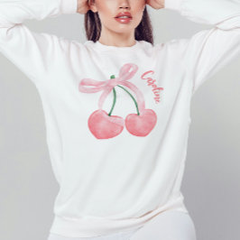 Niedliche Cherry mit rosa Bow Girly Coquette Ästhe Sweatshirt