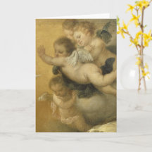 Niedliche Cherubs im Detail einer Bekanntmachung -