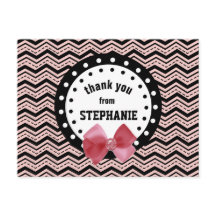 Niedliche Chevrons, Dots, Bow Pink und Black Z55