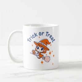 Niedliche Chibi Hexe "Trick or Treat" Halloween Kaffeetasse