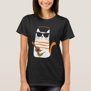 Niedliche Chibi-Katze mit Guitar Funny-Geschenk T-Shirt