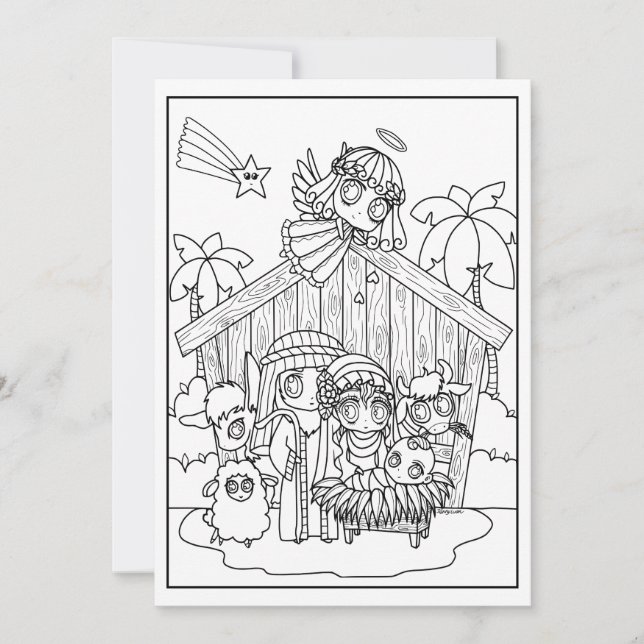 niedliche chibi manga Krippe Gründe für die Saison Einladung (Vorderseite)