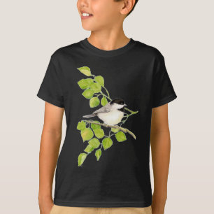 Niedliche Chickadee in Poplar, Bird, Tree, Nature T-Shirt