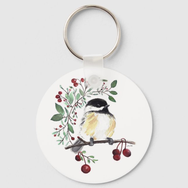 Niedliche Chickadee Schlüsselanhänger (Vorderseite)