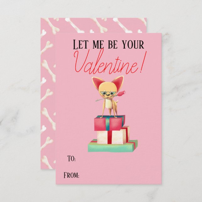 Niedliche Chihuahua meine Valentinerkarte Einladung (Vorne/Hinten)