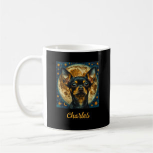 Niedliche Chihuahua mit Mond und Sternen Kaffeetasse