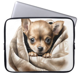 NIEDLICHE CHIHUAHUA PUPPEN IN BLANKET LAPTOPSCHUTZHÜLLE