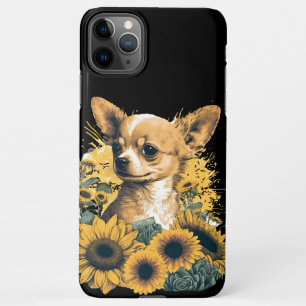 Niedliche Chihuahua Sonnenblume Lover Zeichne Kuns iPhone 11Pro Max Hülle