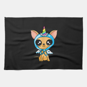 Niedliche Chihuahua Unicorn Welpen Kinder und Hund Geschirrtuch