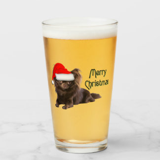 Niedliche Chihuahua Weihnachten Glas