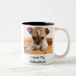 Niedliche Chihuahua-Welpen-Hundekaffee-Tasse Zweifarbige Tasse