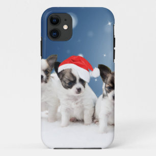 Niedliche Chihuahua Welpen mit Weihnachtsmannmütze Case-Mate iPhone Hülle