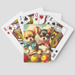 Niedliche Chihuahua Welpen Spielkarten
