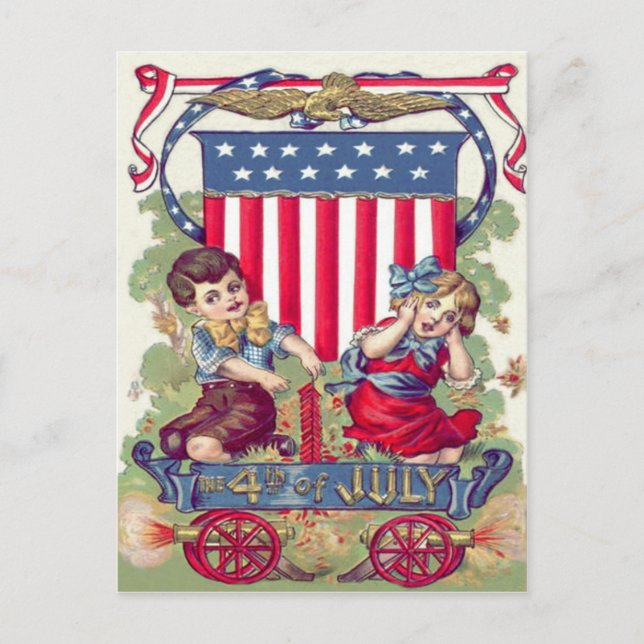 Niedliche Children American Shield Cannon Postkarte (Vorderseite)