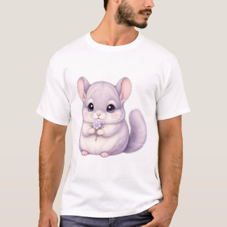 Niedliche Chinchilla Mit Blumenstrauß T-Shirt