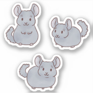 Niedliche Chinchillas Aufkleber
