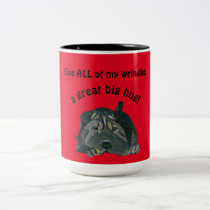 Niedliche chinesische Shar Pei-Tasse Zweifarbige Tasse