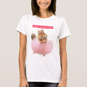 Niedliche Chipmunk-Ballerina im Tutu am T-Shirt