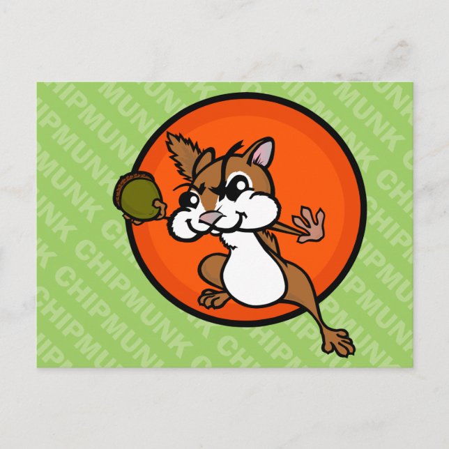 NIEDLICHE CHIPMUNK HORIZONTAL POSTCARD POSTKARTE (Vorderseite)