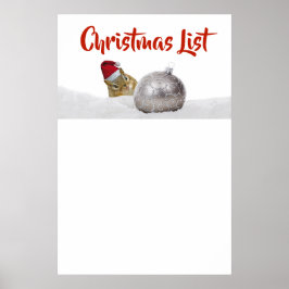 Niedliche Chipmunk-Weihnachtsliste Poster