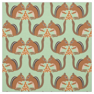 Niedliche Chipmunks-Hochzeit im Herbst Gemustert Stoff