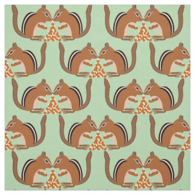Niedliche Chipmunks-Hochzeit im Herbst Gemustert Stoff (Muster)