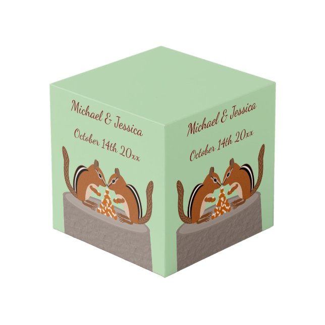 Niedliche Chipsätze Hochzeit im Herbst Benutzerdef Würfel (Vorderseite Schrägansicht)