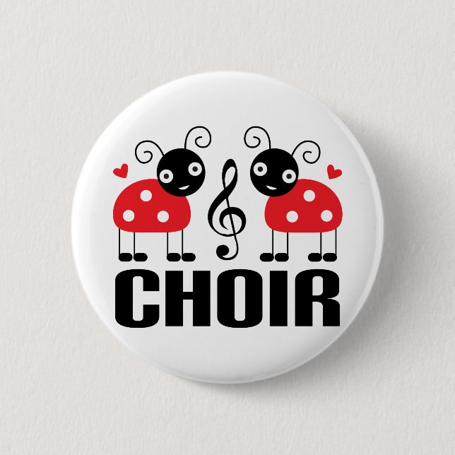 Niedliche Chor-Rot-Marienkäfer Button (Vorderseite)