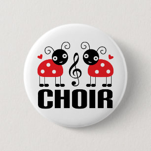 Niedliche Chor-Rot-Marienkäfer Button