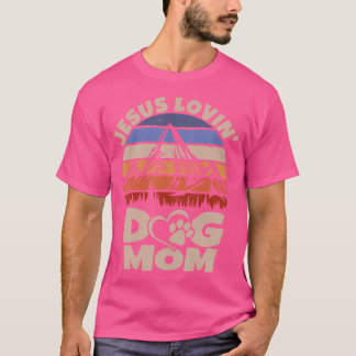 Niedliche Christliche Retro Jesus Love Hunde Mama T-Shirt