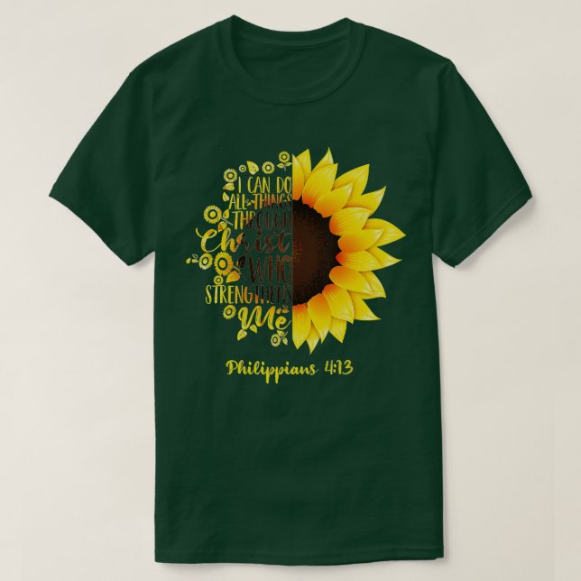 Niedliche Christliche Sonnenblume Geschenk Beste r T-Shirt (Design vorne)