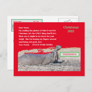 NIEDLICHE CHRISTMAS POSTCARD/ ALL I WOLL FOR CHRIS FEIERTAGSPOSTKARTE