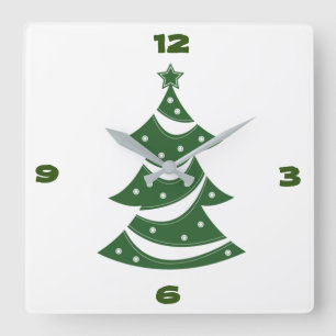 **NIEDLICHE CHRISTMAS TREE** KLOCK QUADRATISCHE WANDUHR