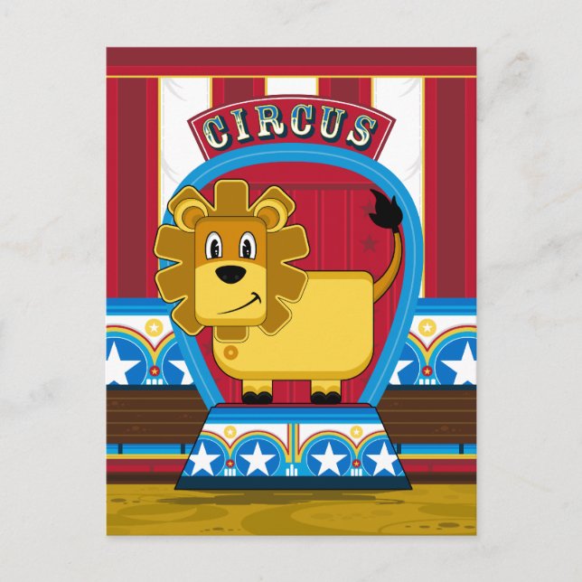 Niedliche Circus Lion Postkarte (Vorderseite)