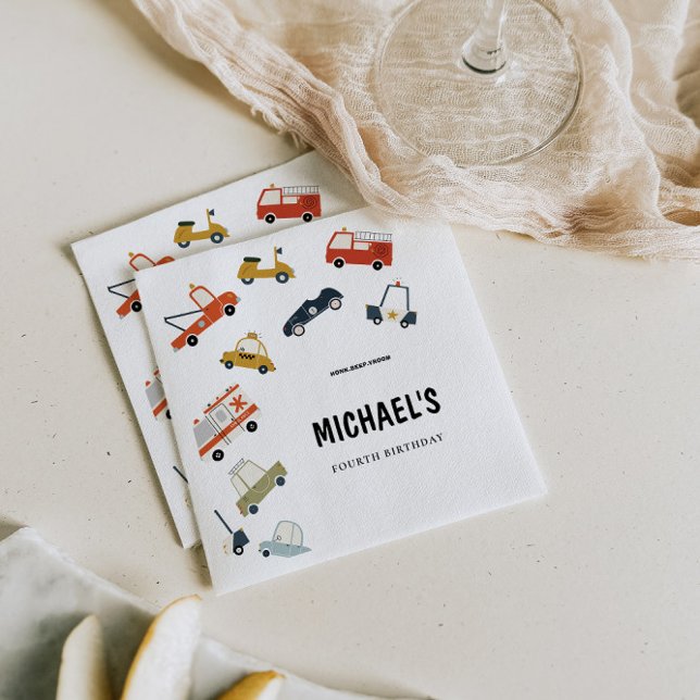Niedliche City Cars Einladung zum Geburtstag Serviette (Von Creator hochgeladen)