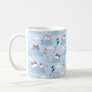 Niedliche Cloud Cat Tasse - Adorable Cats and Kite