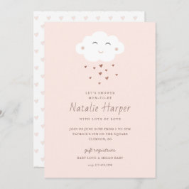 Niedliche Cloud Pink Babydusche Einladung