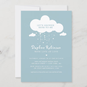 Niedliche Cloud Rain Hearts Baby Shower Einladungs Einladung