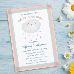 Niedliche Cloud Raindrops Gender Neutral Baby Show Einladung