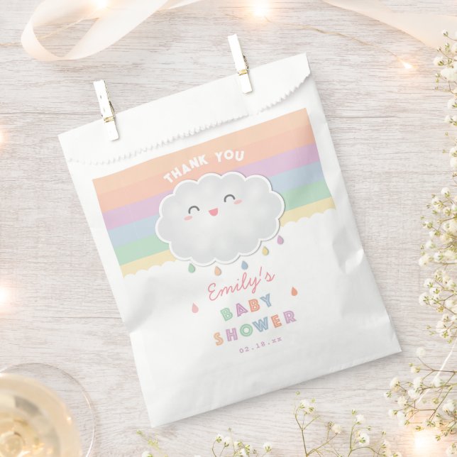Niedliche Cloud Raindrops Gender Neutral Baby Show Geschenktütchen (Ausgeschnitten)