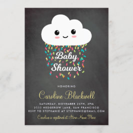 Niedliche Cloud und Confetti | Babydusche mit Zwis Einladung