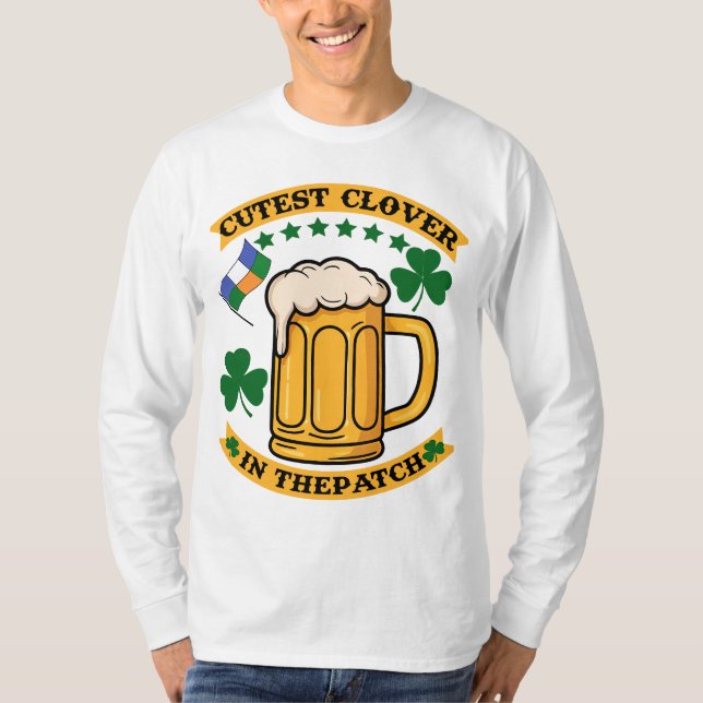 Niedliche Clover Beer Tasse St. Patrick's Day Desi T-Shirt (Vorderseite)