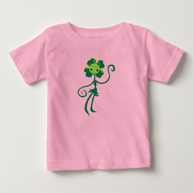 Niedliche Clover Flower Girl Bio Baby Bodysuit T-shirt (Vorderseite)