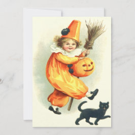 Niedliche Clown Black Cat Kürbislaterne