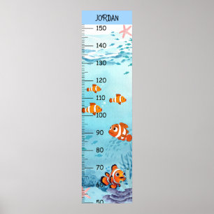Niedliche Clown Fish Growth Charts Poster