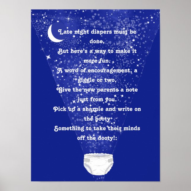 Niedliche Co-Ed-Diaper Kinderdusche Poster (Vorne)