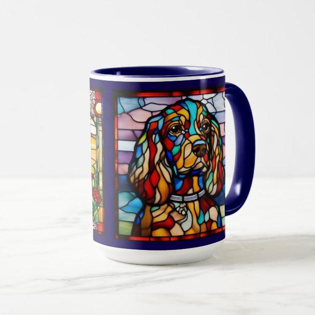 Niedliche Cocker Spaniel Regenbogen-Tasse Tasse (VorderseiteRechts)