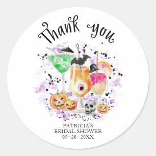 Niedliche Cocktails Halloween Brautparty Runder Aufkleber