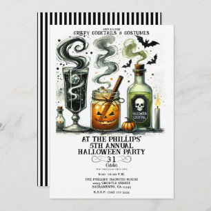 Niedliche Cocktails Halloween-Party Einladung
