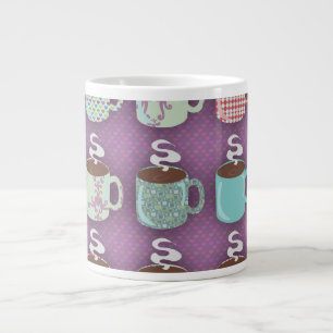 Niedliche Coffee Cups Illustriertes Fun Design Jumbo-Tasse